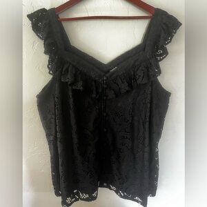 NWT Torrid Black Lace Camisole with Ruffle Detail 3XL